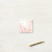 Gold Glitzer Butterfly Rosa Blume Personalisiert Post-it Klebezettel (Auf Schreibtisch)