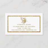 Gold Glitzer Butterfly Visitenkarte (Rückseite)