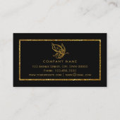 Gold Glitzer Butterfly Visitenkarte (Rückseite)