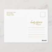 Gold Glitzer Calligraphy Foto Frohe Weihnachten Postkarte (Rückseite)