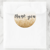 Gold Glitzer Calligraphy Vielen Dank Runder Aufkleber (Tasche)