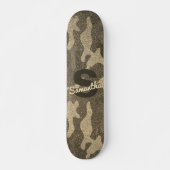 Gold Glitzer Camouflage Personalisiert Mit Monogra Skateboard (Vorne)