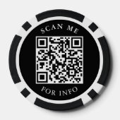 Gold Glitzer Card Anzug Hochzeitdatum Name QR-Code Pokerchips (Rückseite)