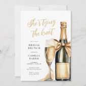 Gold Glitzer Champagne Bridal Brunch Einladung (Vorderseite)