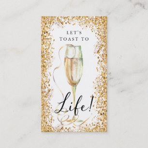 Gold Glitzer Champagne Geburtstagsparty Lesezeiche Visitenkarte