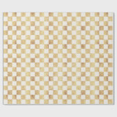 Gold Glitzer Checkered Squares Retro Geschenkpapier (Flach)