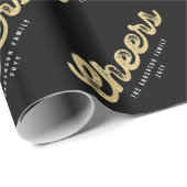 Gold Glitzer Cheers Chic Holiday Custom Gift Wrap Geschenkpapier (Rolleneckpunkt)