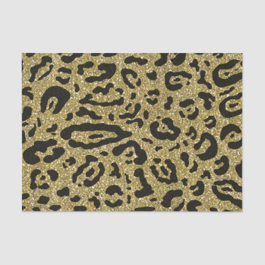 Gold Glitzer Cheetah Leopard Animal Print Party Seidenpapier (Vorderseite)
