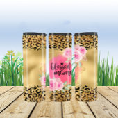 Gold Glitzer Cheetah Print Gesegnetes Mama Thermosbecher