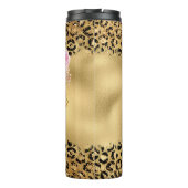 Gold Glitzer Cheetah Print Gesegnetes Mama Thermosbecher (Rückseite)