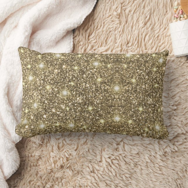 Gold Glitzer Chic Glam Lendenkissen (Decke)