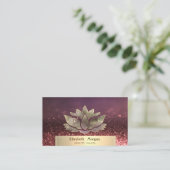 Gold Glitzer Chic Lotus Bokeh Beauty Salon Visitenkarte (Stehend Vorderseite)