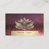 Gold Glitzer Chic Lotus Bokeh Beauty Salon Visitenkarte (Vorderseite)