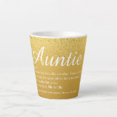 Gold Glitzer Chic Script Tante Tante Tante Definit Milchtasse (Vorderseite)