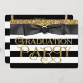 Gold Glitzer Class 2015 Abschluss Einladung (Vorne/Hinten)