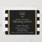 Gold Glitzer Class 2015 Abschluss Einladung (Rückseite)