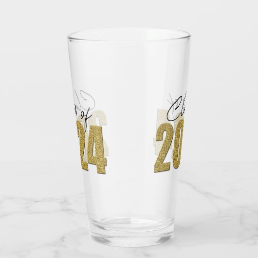 Gold Glitzer Class 2024 Glas (Rechts)