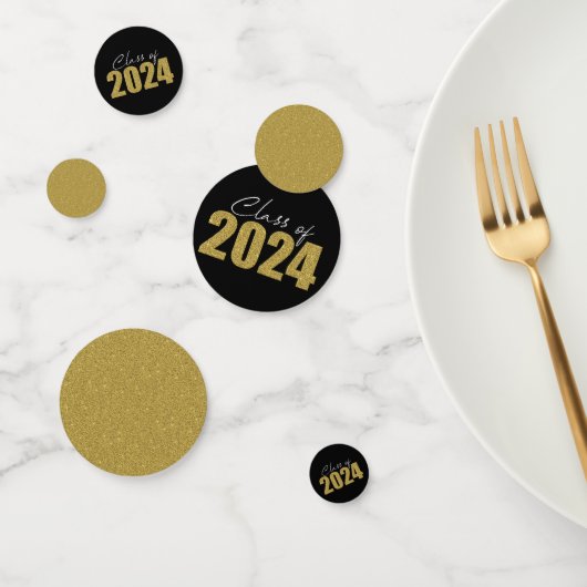 Gold Glitzer Class 2024 Konfetti (Gruppe)