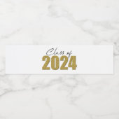 Gold Glitzer Class 2024 Wasserflaschenetikett (Einzelnes Label)