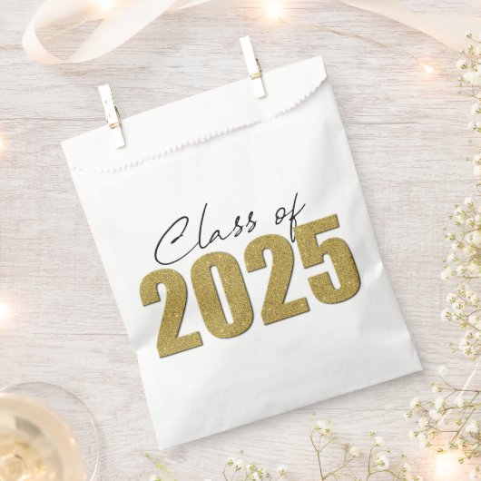 Gold Glitzer Class 2025 Geschenktütchen (Ausgeschnitten)