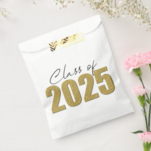 Gold Glitzer Class 2025 Geschenktütchen (Versiegelt)