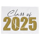 Gold Glitzer Class 2025 Große Geschenktüte (Rückseite)