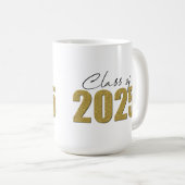 Gold Glitzer Class 2025 Kaffeetasse (VorderseiteRechts)