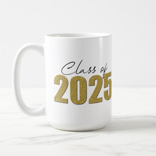 Gold Glitzer Class 2025 Kaffeetasse (Links)