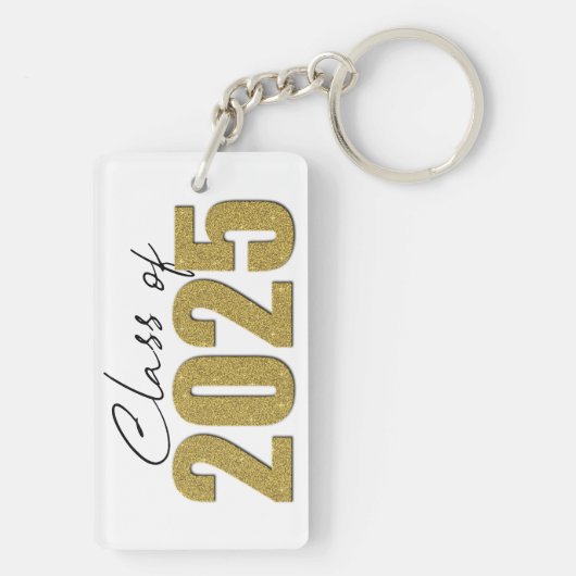 Gold Glitzer Class 2025 Schlüsselanhänger (Rückseite)