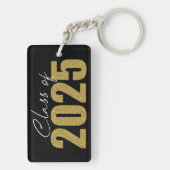 Gold Glitzer Class 2025 Schlüsselanhänger (Rückseite)