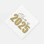 Gold Glitzer Class 2025 Serviette (Ecke)