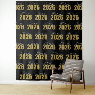 Gold Glitzer Class 2026 Foto Hintergrund Wandteppich