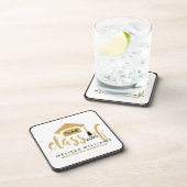 Gold Glitzer Class of 2016 Modernes Textdesign Getränkeuntersetzer (Rechte Seite)