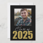 Gold Glitzer Class of 2025 Foto Ankündigung (Vorderseite)