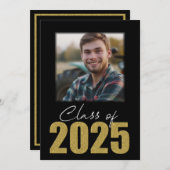 Gold Glitzer Class of 2025 Foto Ankündigung (Vorne/Hinten)