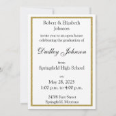 Gold Glitzer Class of 2025 Foto Open House Einladung (Rückseite)