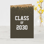 Gold Glitzer Class of Abschluss Karte (Gelbe Blume)