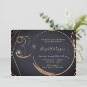 Gold Glitzer Confetti 30. Geburtstag Einladung (Stehend Vorderseite)