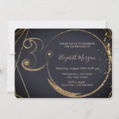 Gold Glitzer Confetti 30. Geburtstag Einladung (Vorderseite)