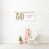 Gold Glitzer Confetti 50 & Fantastisches Glück Geb Banner (Insitu)