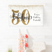 Gold Glitzer Confetti 50 & Fantastisches Glück Geb Banner (Insitu)