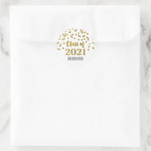 Gold Glitzer Confetti Abschluss 2021 Runder Aufkleber (Tasche)