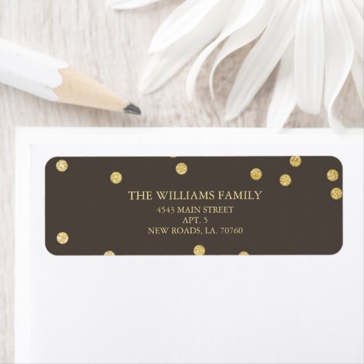 Gold Glitzer Confetti Address Labels (Insitu)