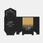 Gold Glitzer Confetti auf Black Geschenkschachtel (Ungefaltet)