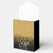 Gold Glitzer Confetti auf Black Geschenkschachtel (Geöffnet)
