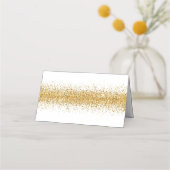 Gold Glitzer Confetti auf Weiß Platzkarte (Rückseite)