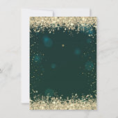 Gold Glitzer Confetti Balloons Grüner Süß 16 Einladung (Rückseite)