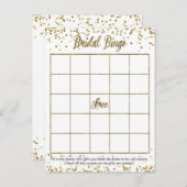 Gold Glitzer Confetti Bingo Brautparty Game Einladungspostkarte (Vorne/Hinten)