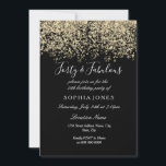 Gold Glitzer Confetti Black 40. Geburtstag Party Einladung<br><div class="desc">Gold Glitzer Confetti Black 40. Geburtstag Party Schöne Imitats Gold Glitzer Confetti Einladung. Matching Sammlung in Niche und Nest Store. Design Courtesy of Studio Dänemark</div>