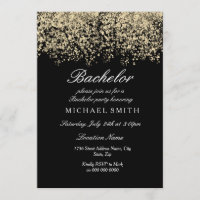 Gold Glitzer Confetti Black Bachelor Party